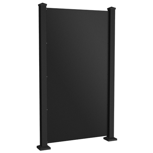 Black Solid Angle Privacy Screen with Posts