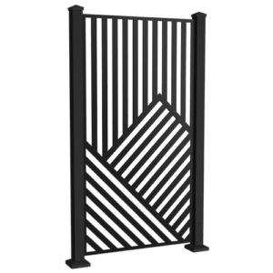 Black Twin Peaks Angle Privacy Screen with+Black+Posts