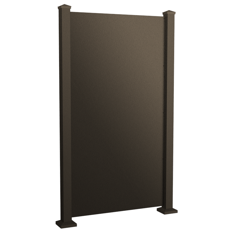 Bronze Solid Privacy ScreenAngle with Bronze Posts