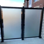 Frosted Glass Privacy Screen on deck