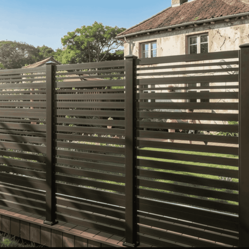 outdoor privacy screens installed on raised deck in Orilia