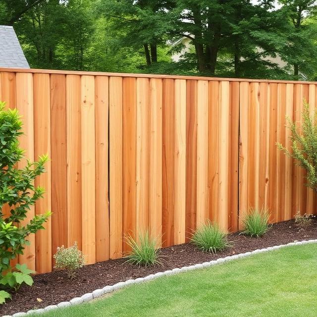 Wood fence privacy barrier in Toronto backyard