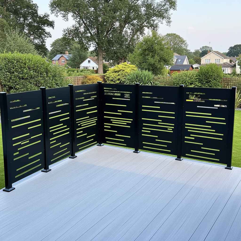 outdoor privacy screen installed around hot tub in vaughan